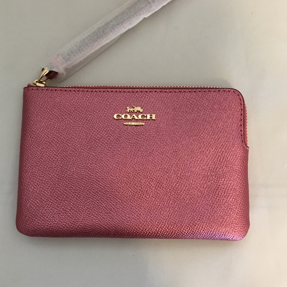 Coach Corner Zip Wristlet